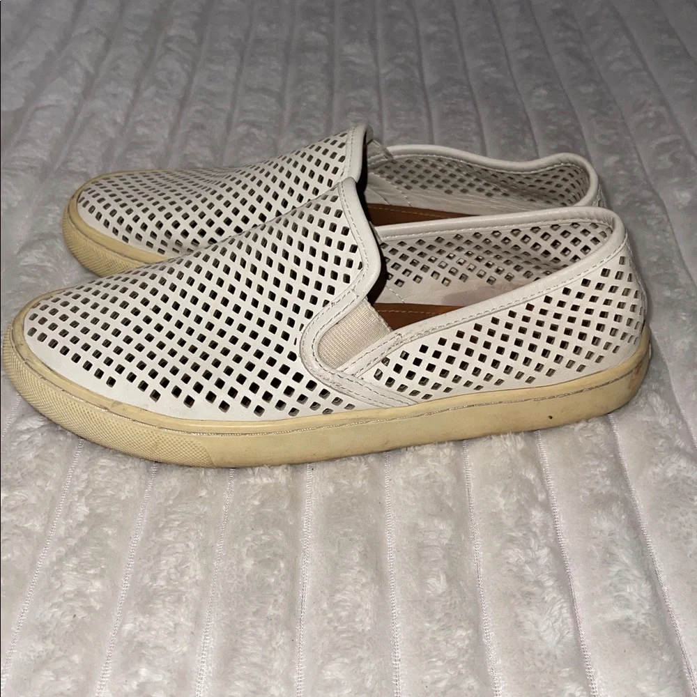 Tory Burch White Perforated Slip-Ons | Size 7.5 Women